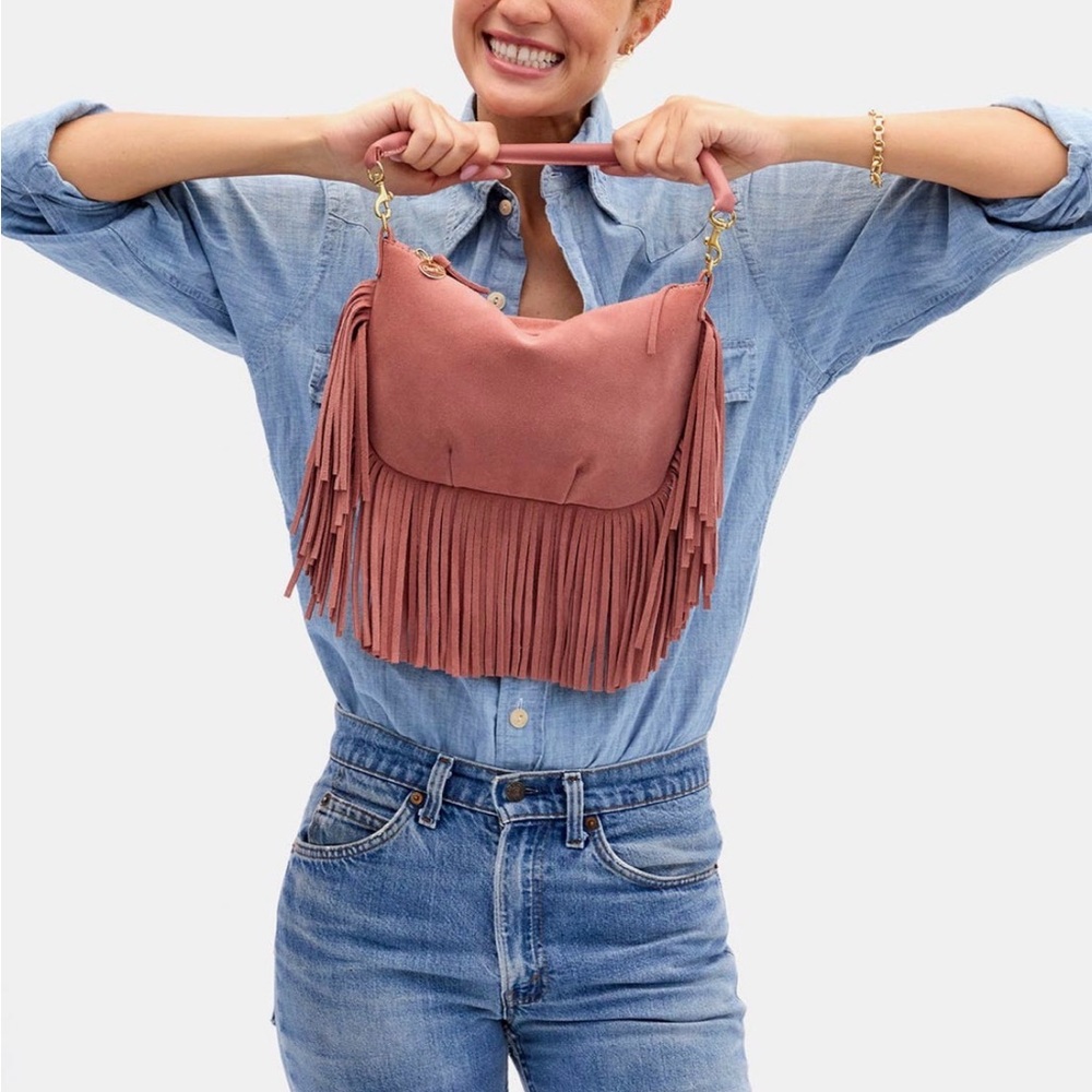 Clare V Petite Moyen- Fringe - Dusty Rose